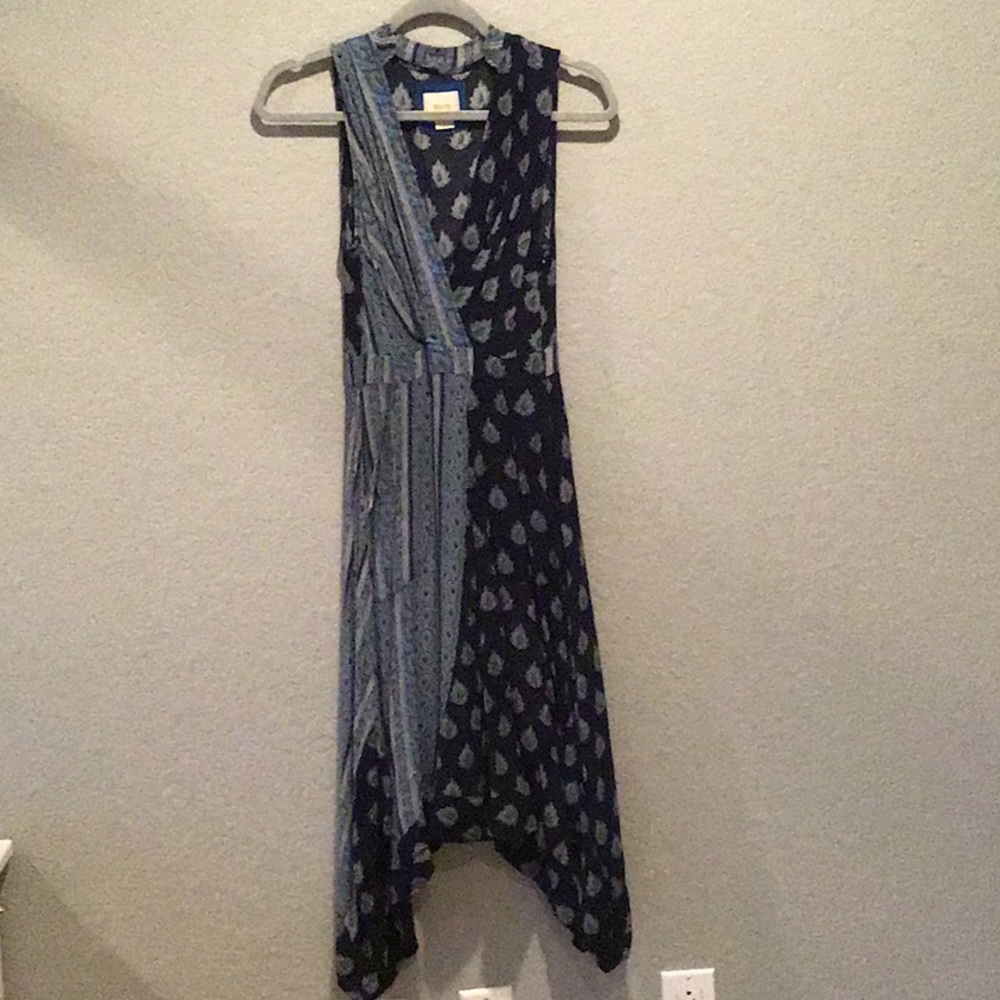 Blue Maeve Paisley Print Maxi Dress